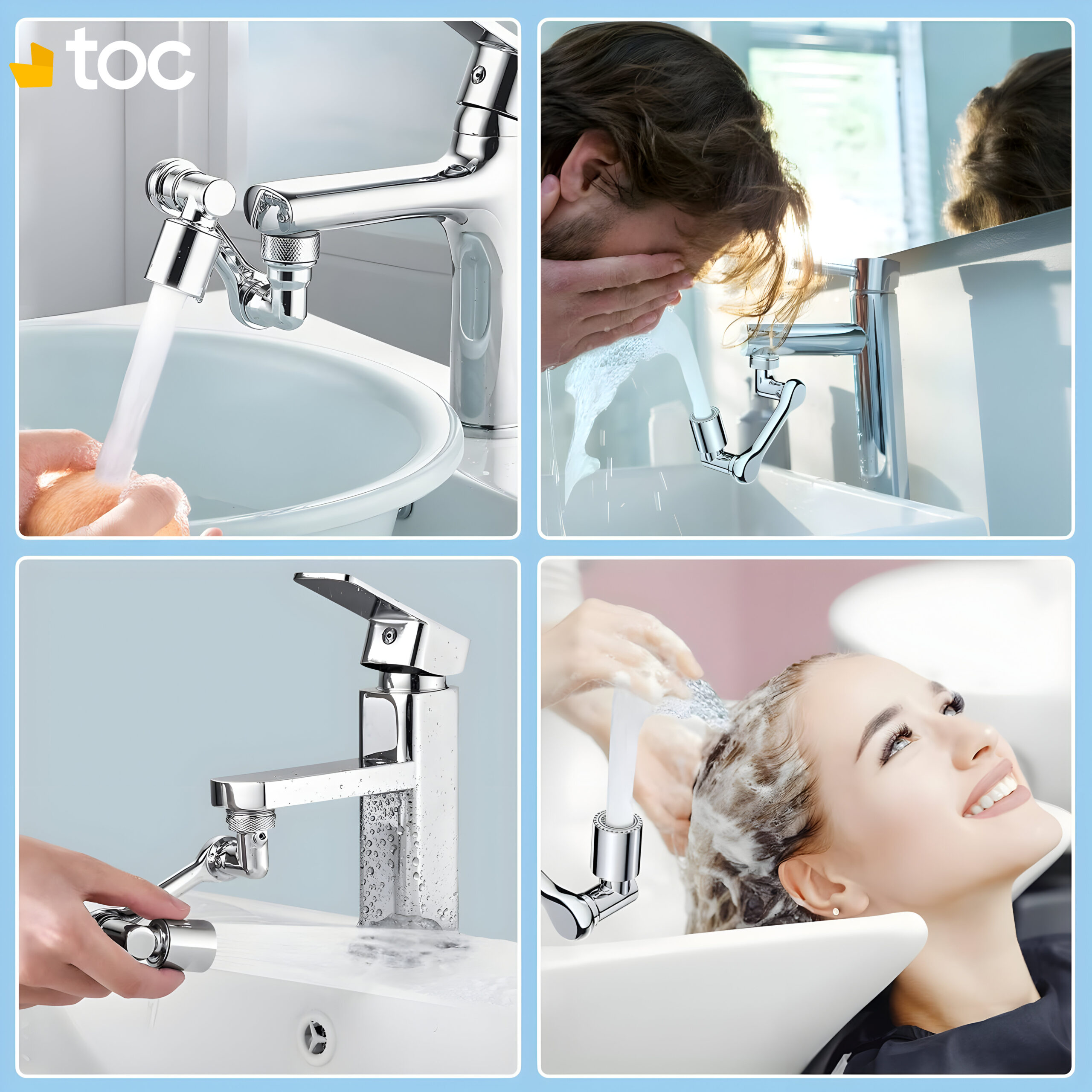 Rallonge pivotant universel du robinet