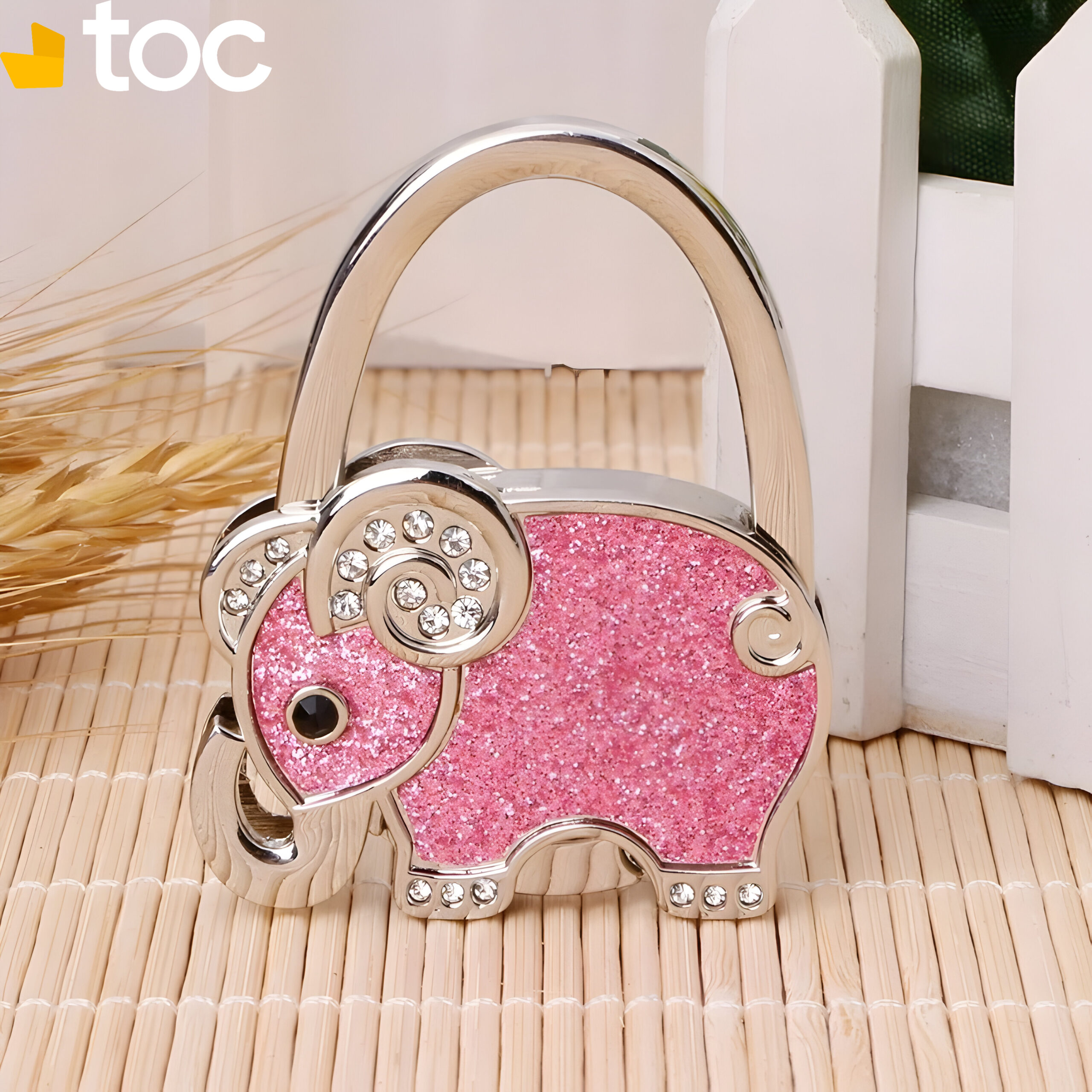 Lot de 2 crochets de sac à main pliables (Forme d'éléphant)