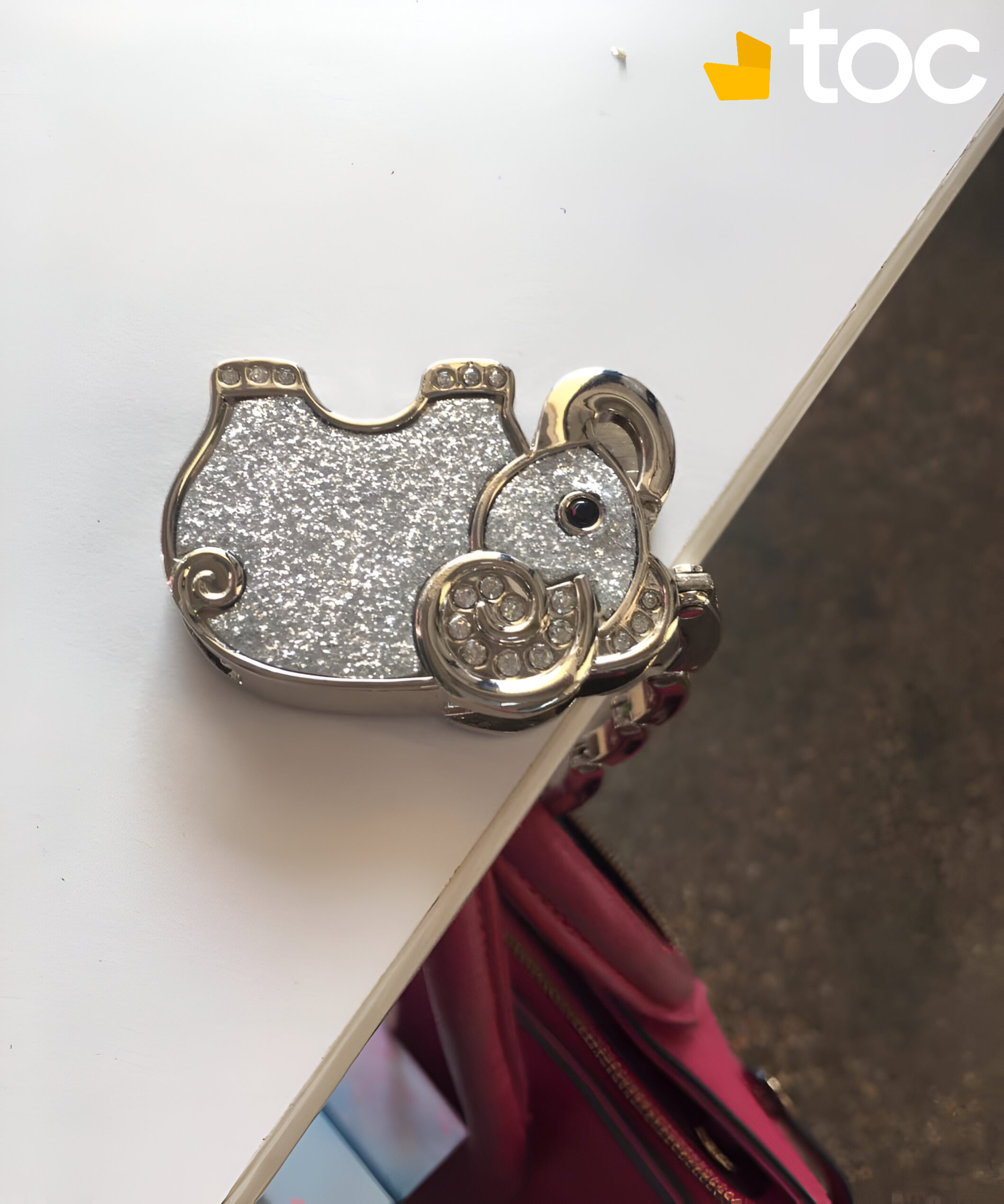 Lot de 2 crochets de sac à main pliables (Forme d'éléphant)