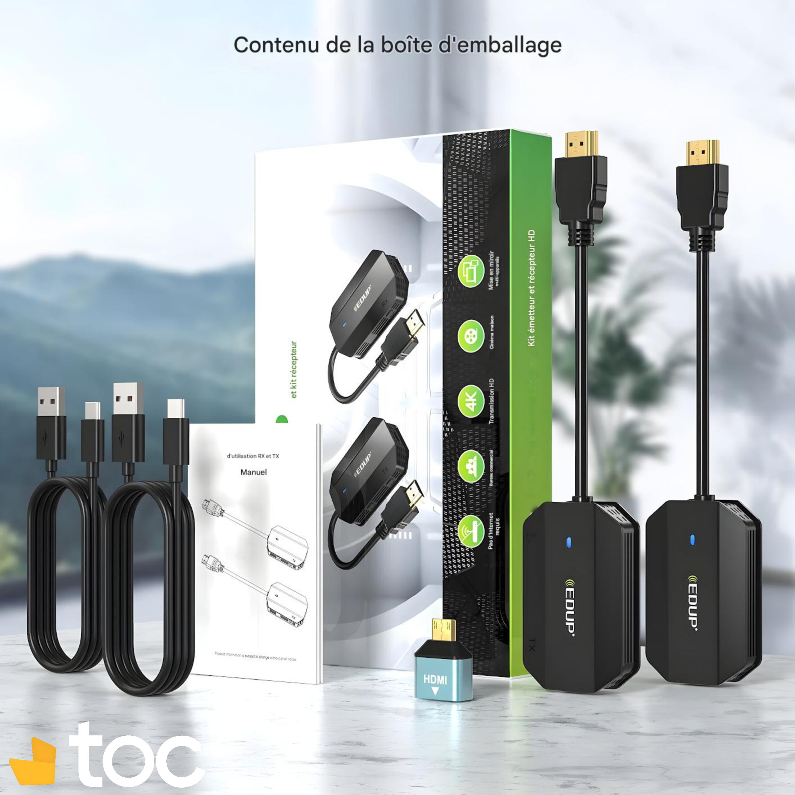 Émetteur-récepteur sans fil HDMI (sans internet)