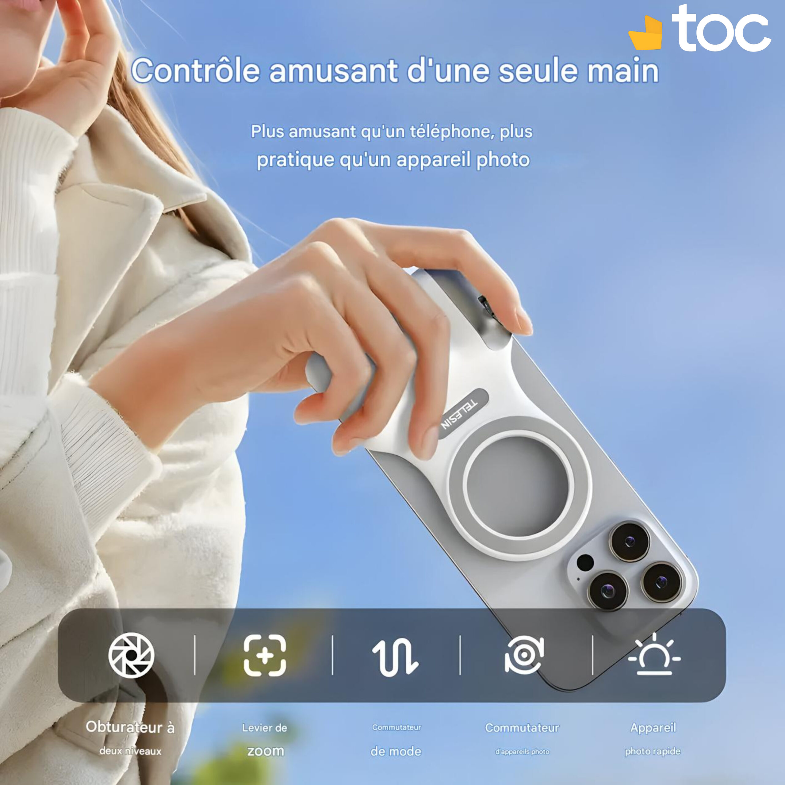 Poignée magnétique du smartphone